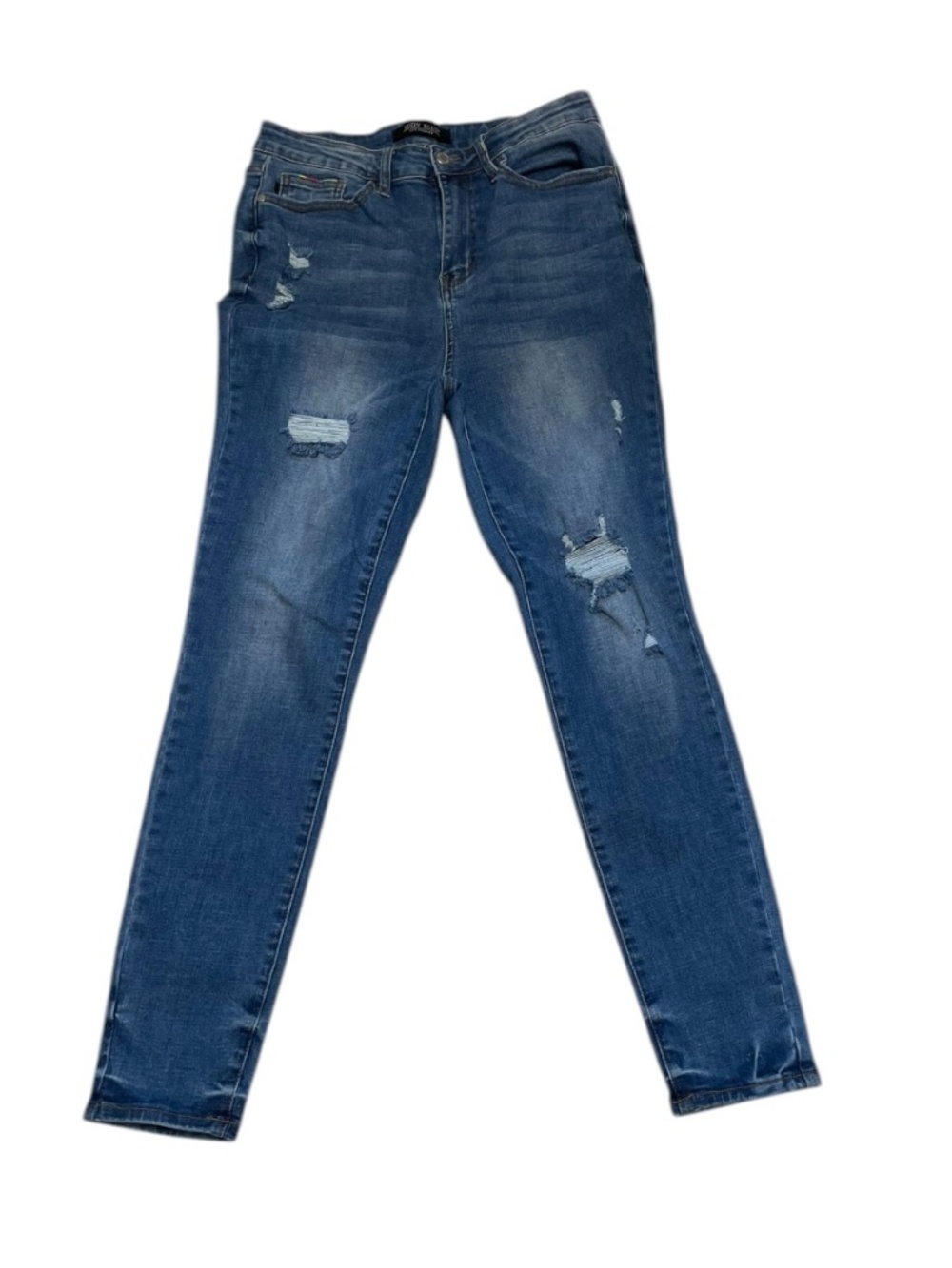 Judy Blue Stretch High Waist Skinny Distressed Jeans Size 9 EUC